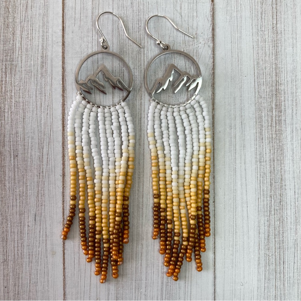 Yellow fringe earrings